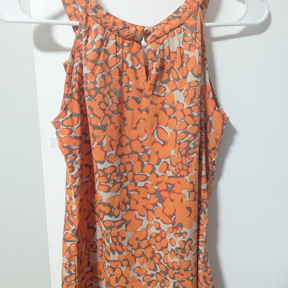 Orange Sleeveless Ruffle Top - Picture 2 of 4